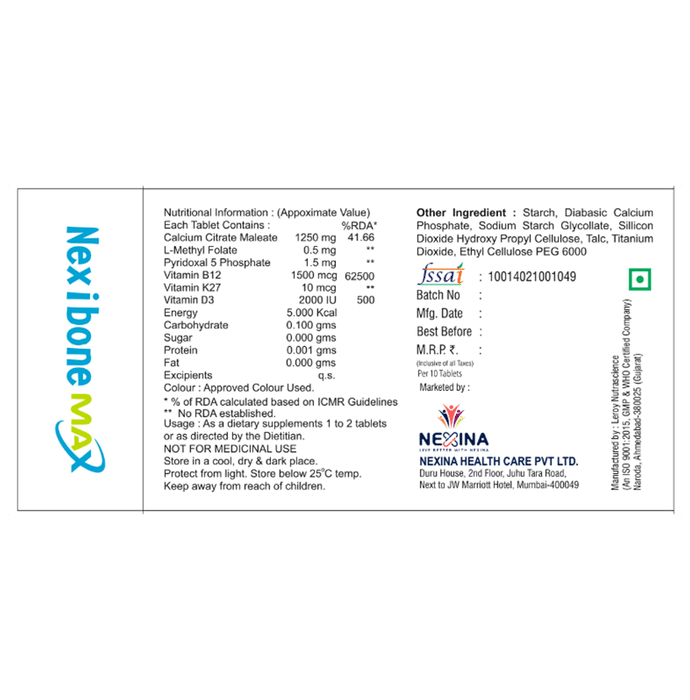 Buy Nexibone Max Tablet Online | Classic Derma – Classic Derma-UAE