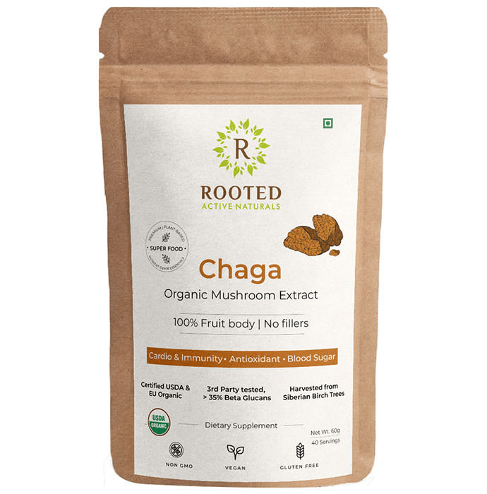 Rooted Active Naturals Chaga Mushroom Extract Powder - Classic Derma