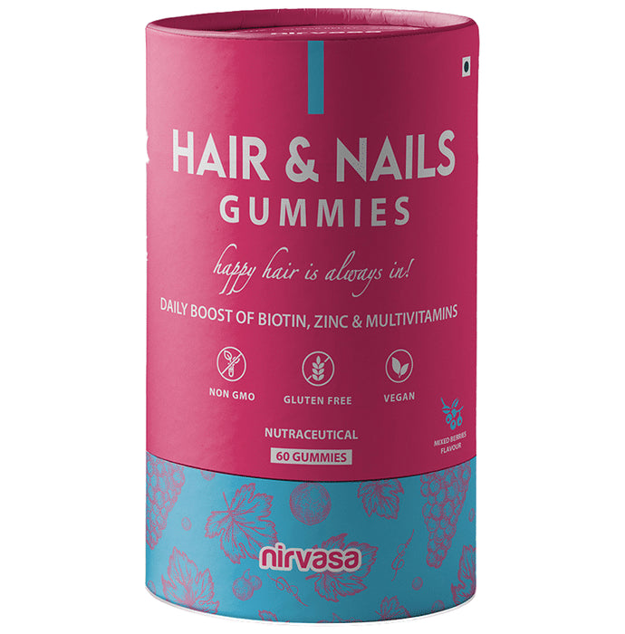 Nirvasa Hair & Nails Gummies (60 Each) - Classic Derma