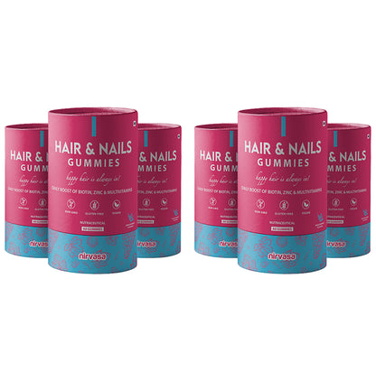 Nirvasa Hair & Nails Gummies (60 Each) - Classic Derma