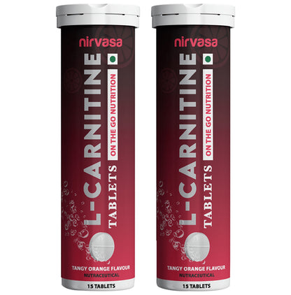 Nirvasa L-Carnitine Tablet (15 Each) Tangy Orange - Classic Derma