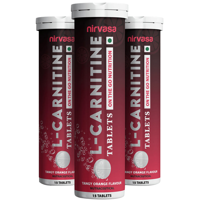 Nirvasa L-Carnitine Tablet (15 Each) Tangy Orange - Classic Derma