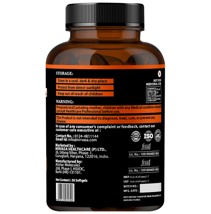 Nirvasa Omega-3 Salmon Fish Oil Triple Strength (TS) Softgels