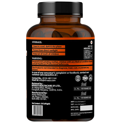 Nirvasa Omega-3 Salmon Fish Oil Triple Strength (TS) Softgels