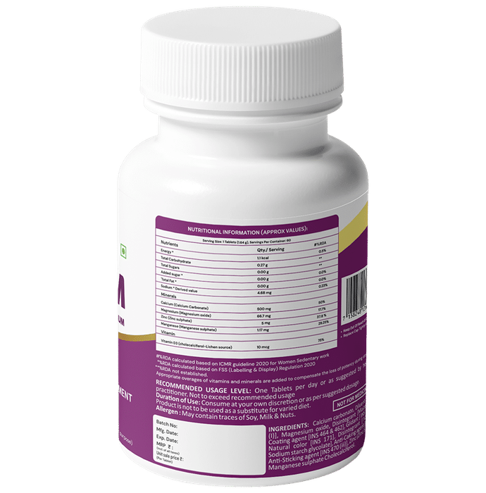 Nirviyu Advance Calcium With Vitamin D3, Zinc & Magnesium Tablet (60 Each)