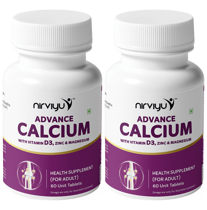 Nirviyu Advance Calcium With Vitamin D3, Zinc & Magnesium Tablet (60 Each) - Classic Derma