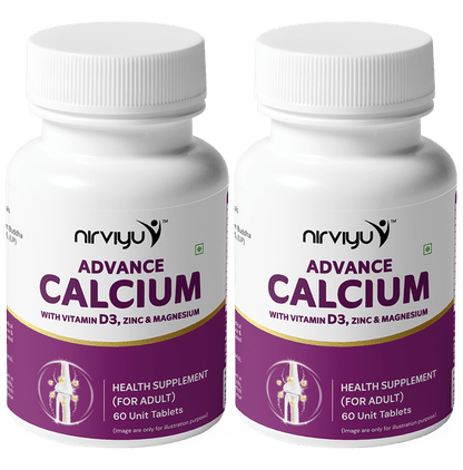 Nirviyu Advance Calcium With Vitamin D3, Zinc & Magnesium Tablet (60 Each) - Classic Derma