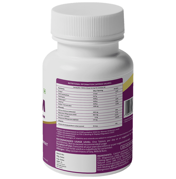 Nirviyu Advance Calcium With Vitamin D3, Zinc & Magnesium Tablet (60 Each)