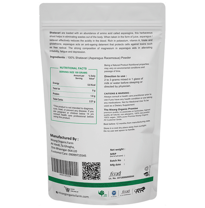 Nisarg Organic Farm Premium Quality Shatavari Powder