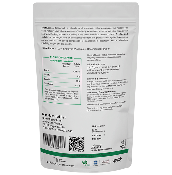 Nisarg Organic Farm Premium Quality Shatavari Powder