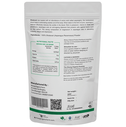 Nisarg Organic Farm Premium Quality Shatavari Powder