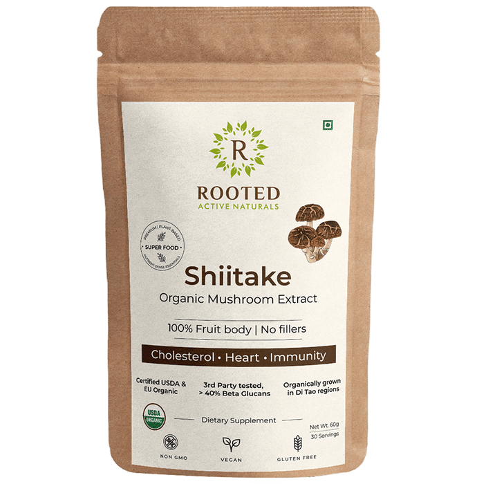 Rooted Active Naturals Shiitake Mushroom Extract Powder - Classic Derma
