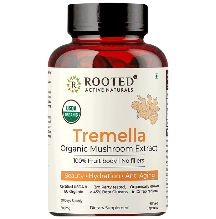 Rooted Active Naturals Tremella Organic Mushroom Extract Capsule - Classic Derma