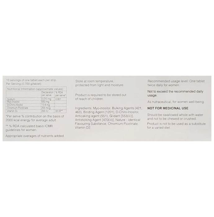 Normoz Tablet with Myo-Inositol, D-Chiro-Inositol, Chromium & Vitamin D2