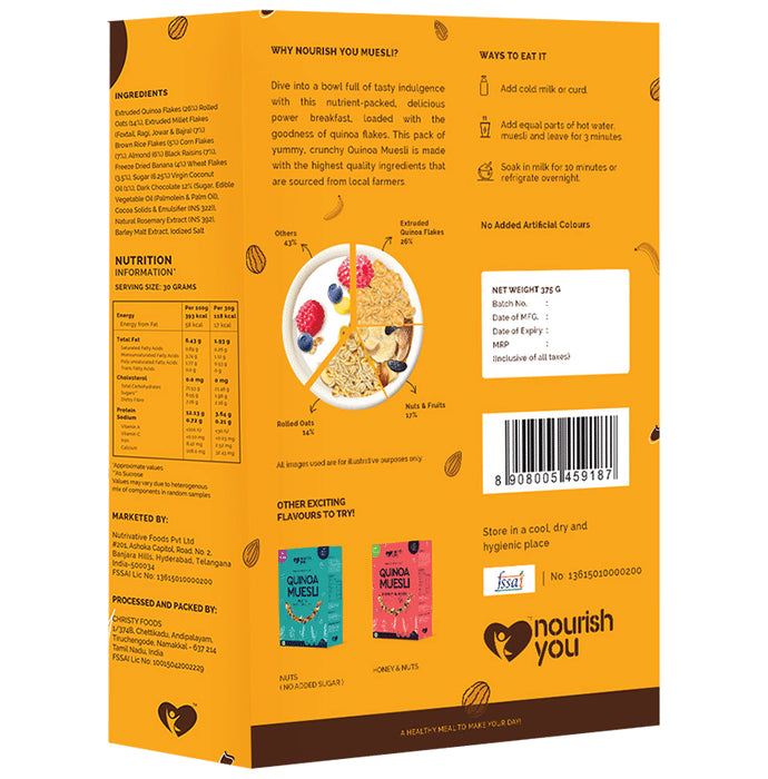 Nourish You Quinoa Muesli - Chocolate