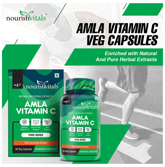 NourishVitals Amla Vitamin C 500mg Veg Capsule (60 Each)