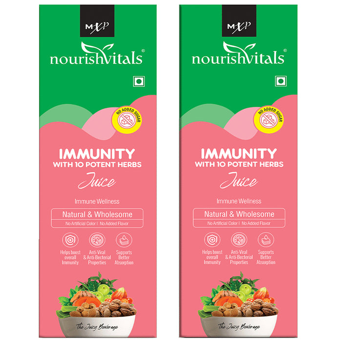 NourishVitals Immunity With 10 Potent Herbs Juice (500ml Each) - Classic Derma