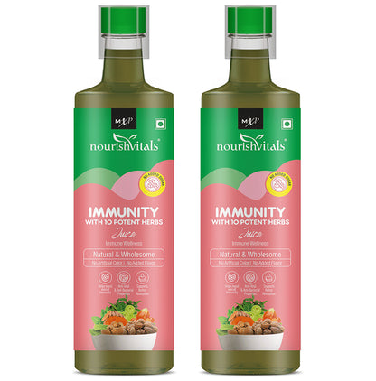 NourishVitals Immunity With 10 Potent Herbs Juice (500ml Each)