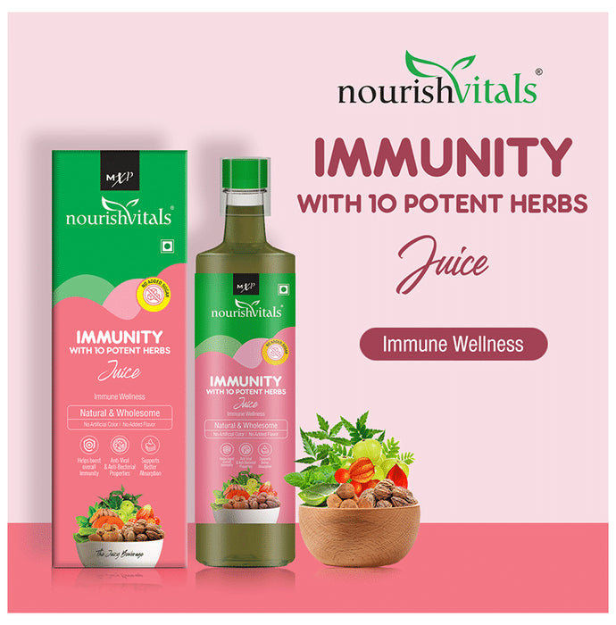 NourishVitals Immunity With 10 Potent Herbs Juice (500ml Each)