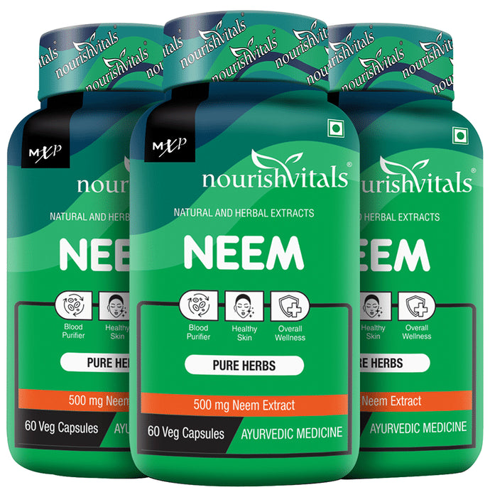 NourishVitals Neem 500mg Veg Capsule (60 Each) - Classic Derma