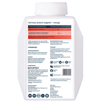 Nourysh Vitamin B12 (Methylcobalamin) 1500 mcg (Methylcobalamin) Tablet