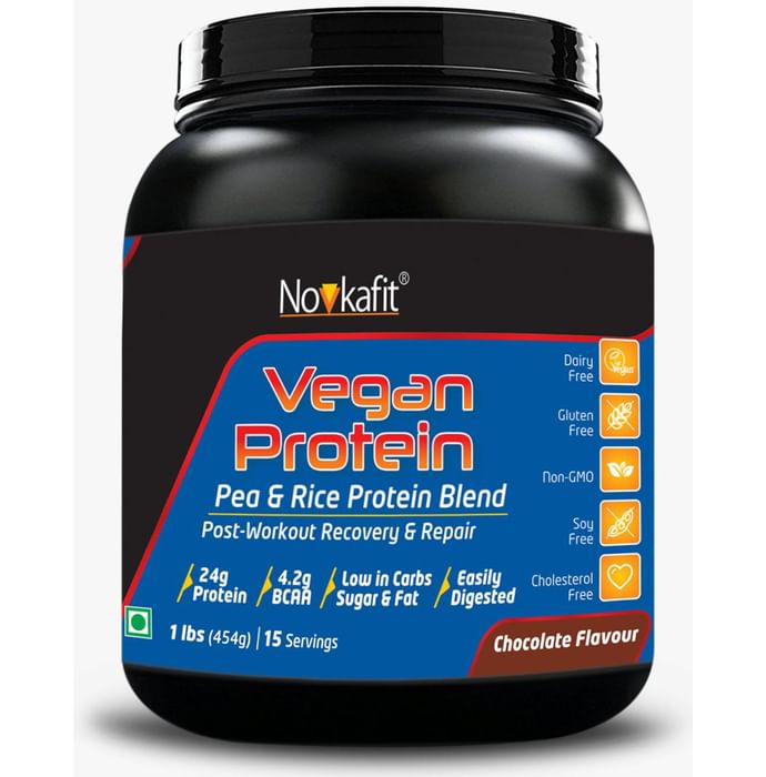 Novkafit Vegan Protein, Pea & Rice Protein Blend Chocolate - Classic Derma