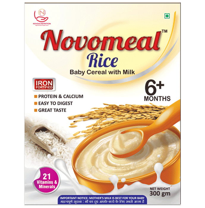 Novomeal Rice Baby Cereal with Milk for 6+ Months - Classic Derma