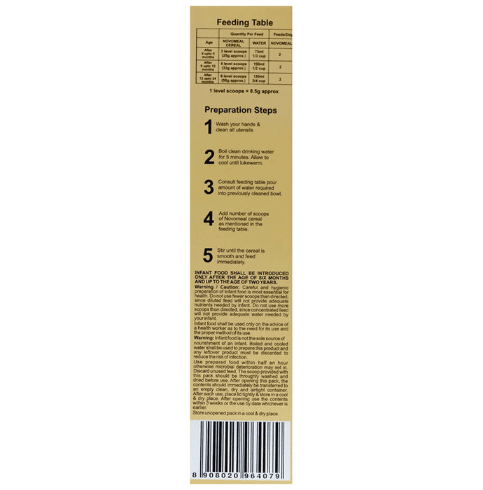 Novomeal Rice Baby Cereal with Milk for 6+ Months