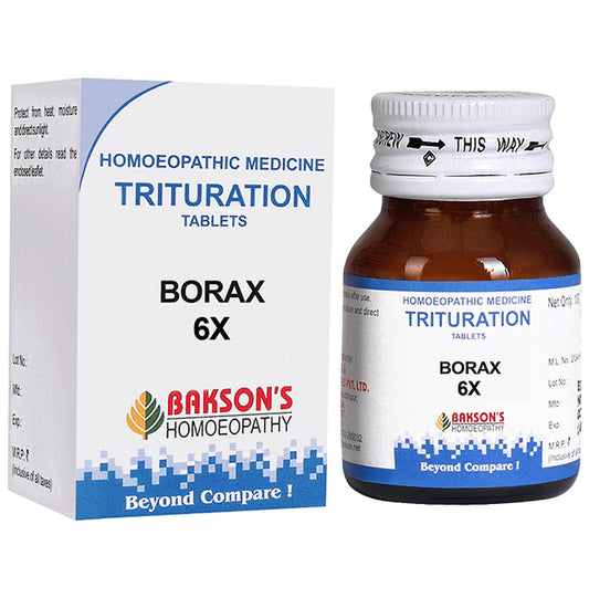 Bakson's Homeopathy Borax Trituration Tablet 6X - Classic Derma