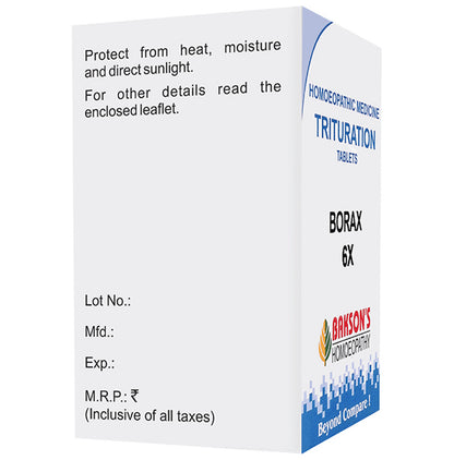 Bakson's Homeopathy Borax Trituration Tablet 6X