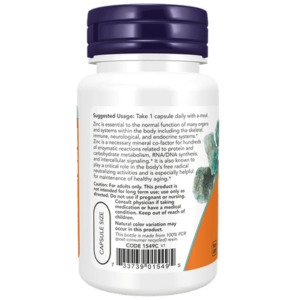 Now Foods Zinc Picolinate 50mg Veg Capsule