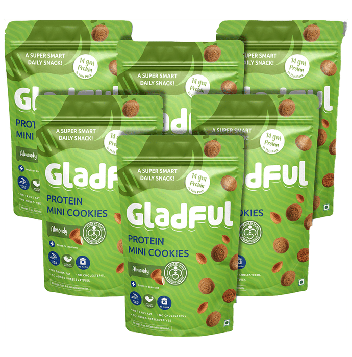 Gladful Protein Mini Cookies (75gm Each) Almondy - Classic Derma