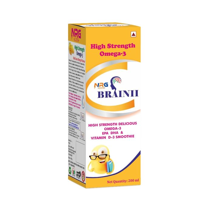 NRG Life Brainii High Strength Omega 3 Syrup (200ml Each) Mango - Classic Derma