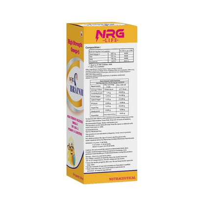 NRG Life Brainii High Strength Omega 3 Syrup (200ml Each) Mango