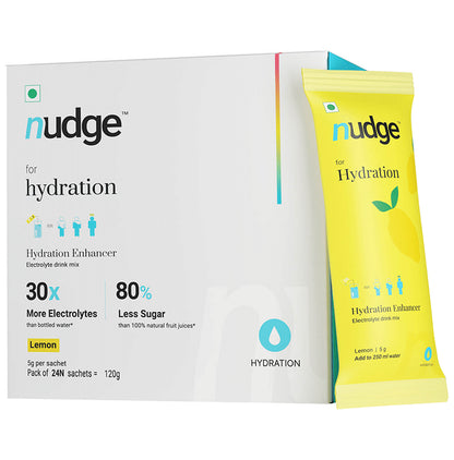 Nudge Combo Pack of Hydration Enhancer Sachet Orange Flavour & Lemon Flavour (24 Each)