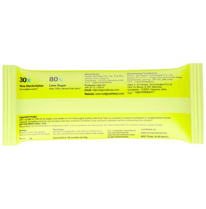 Nudge Hydration Enhancer Sachet for Daily Hydration & Energy Boost (5gm Each) Lemon