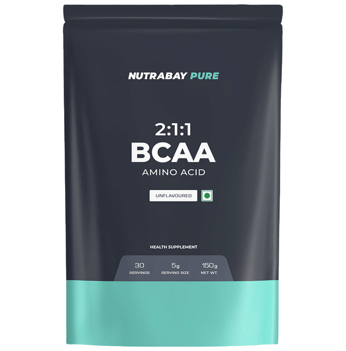Nutrabay 2:1:1 BCAA Amino Acid Powder Unflavored - Classic Derma