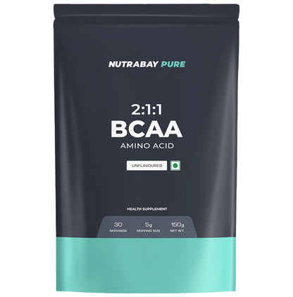 Nutrabay 2:1:1 BCAA Amino Acid Powder Unflavored - Classic Derma