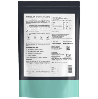 Nutrabay 2:1:1 BCAA Amino Acid Powder Unflavored