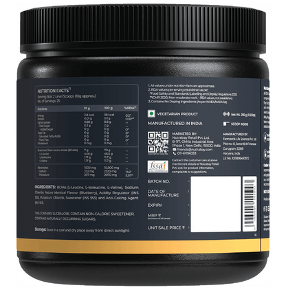 Nutrabay Gold BCAA 4:1:1 + Electrolytes Powder Berry Blast