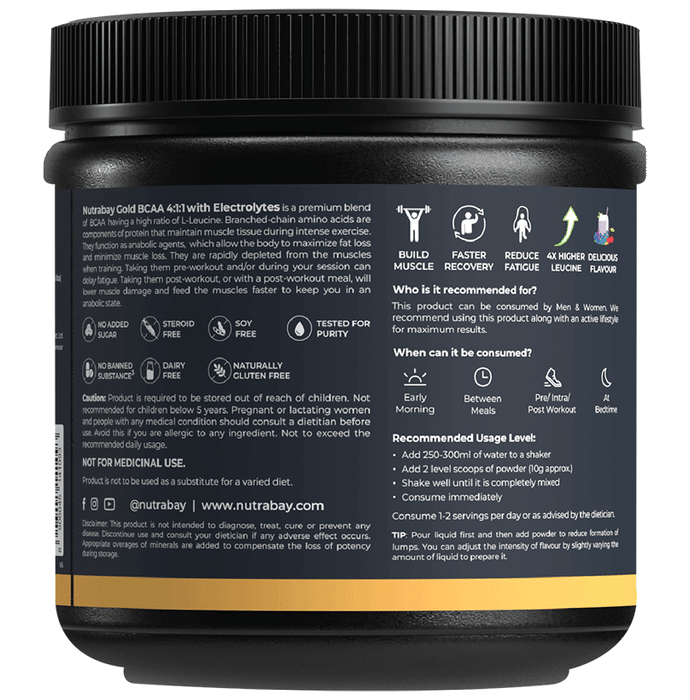 Nutrabay Gold BCAA 4:1:1 + Electrolytes Powder Berry Blast