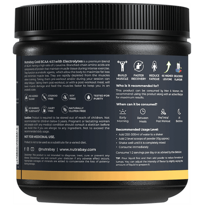 Nutrabay Gold BCAA 4:1:1 + Electrolytes Powder Berry Blast