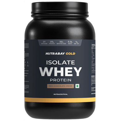Nutrabay Gold Isolate Whey Protein for Muscles, Recovery, Digestion & Immunity | No Added Sugar | Flavour Rich Chocolate Creme - Classic Derma