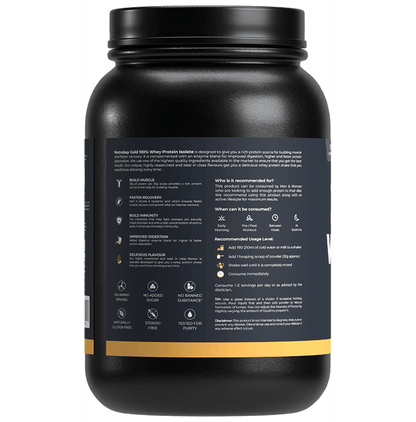 Nutrabay Gold Isolate Whey Protein for Muscles, Recovery, Digestion & Immunity | No Added Sugar | Flavour Rich Chocolate Creme