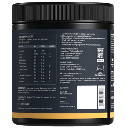 Nutrabay Gold L-Arginine Powder Lemon