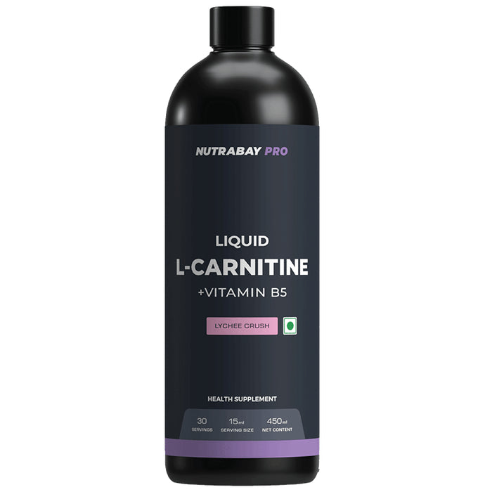 Nutrabay L-Carnitine +Vitamin B5 for Fat Loss & Faster Recovery | Flavour Liquid Lychee Crush - Classic Derma