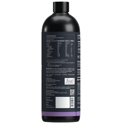 Nutrabay L-Carnitine +Vitamin B5 for Fat Loss & Faster Recovery | Flavour Liquid Lychee Crush