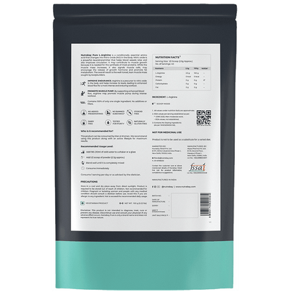 Nutrabay Pure L-Arginine Amino Acid Powder Unflavoured