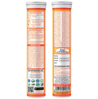 Nutrainix Charge Natural Vitamin C & Zinc Effervescent Tablet (20 Each) Orange