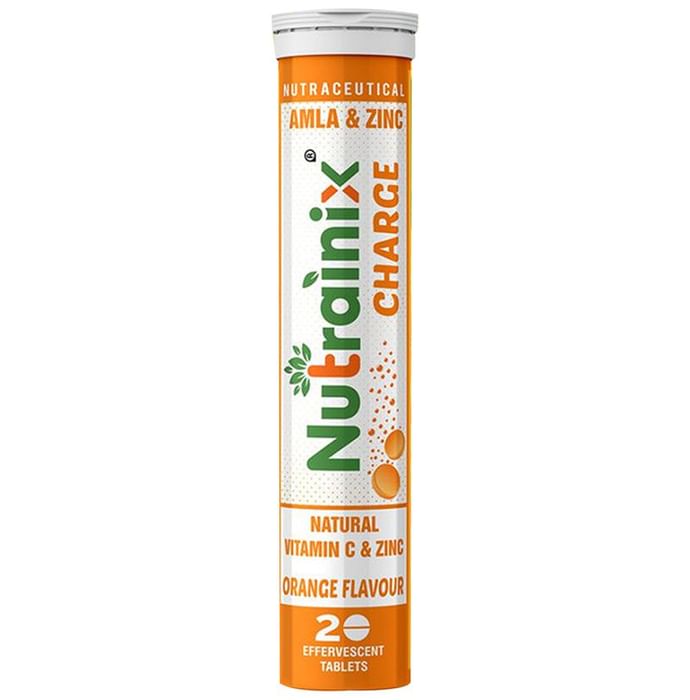 Nutrainix Charge Natural Vitamin C & Zinc Effervescent Tablet (20 Each) Orange - Classic Derma